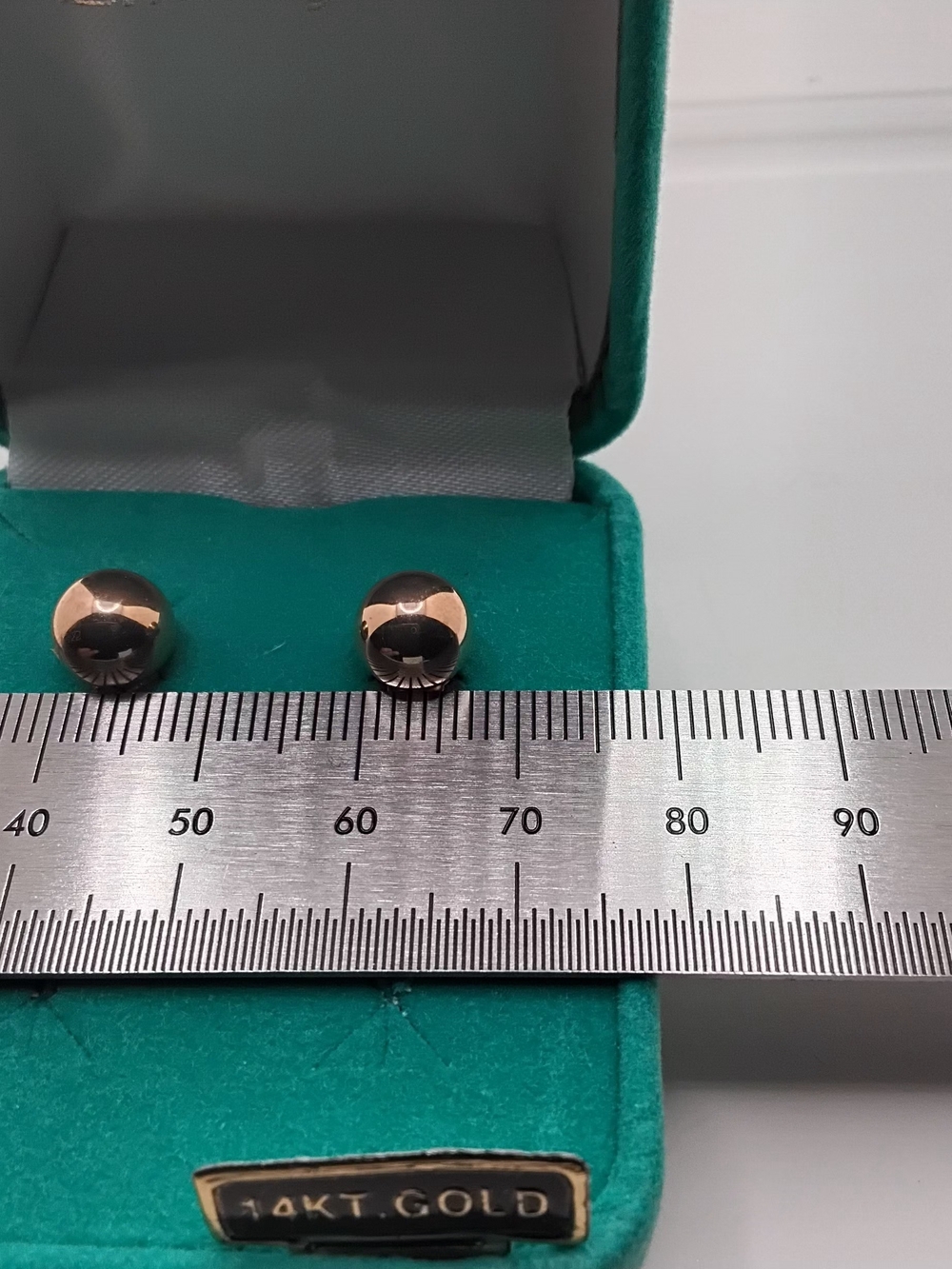 Eternagold 14KT Yellow Gold Ball Stud Earrings 7mm - EUC - Picture 14 of 16